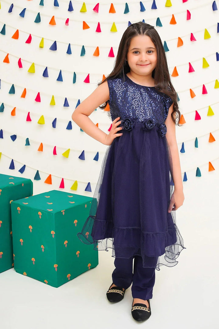 Ochre RTW Embroidered Girls 2 Piece Net Sequence INCF-10 - Summer Collection