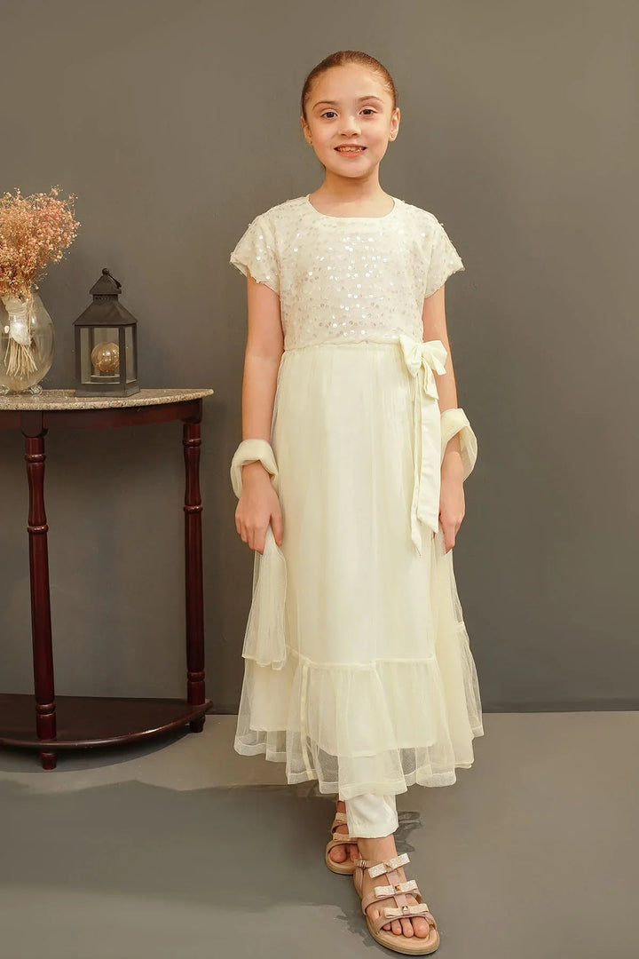 Ochre Girls Pret Embroidered Sequence Net 3 Piece Suit MAX-24 - Summer Collection