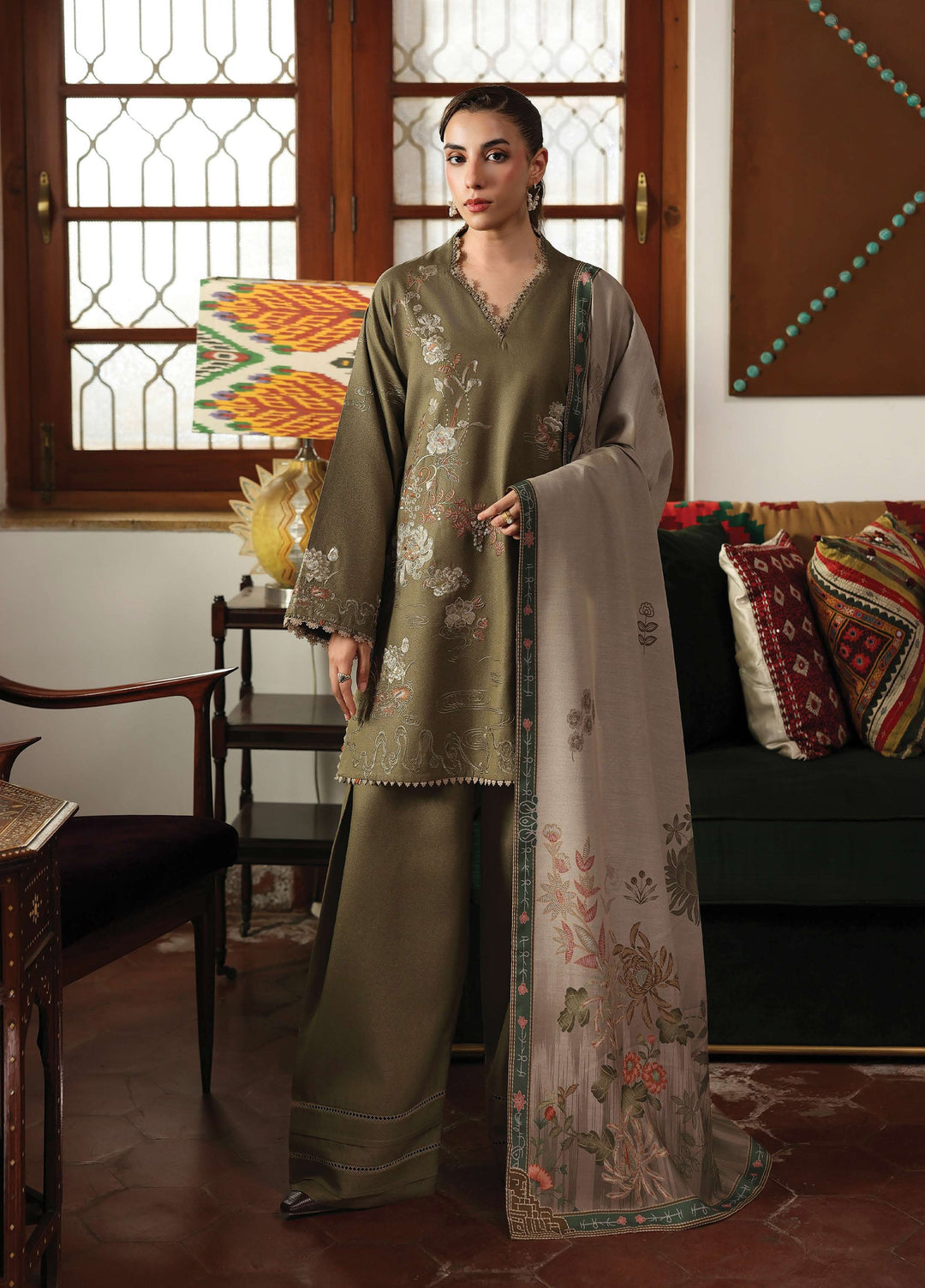 The Heirloom by Seran Unstitched Embroidered Karandi 3 Piece Suit SN26UTH Avelin D-06 - Casual Collection