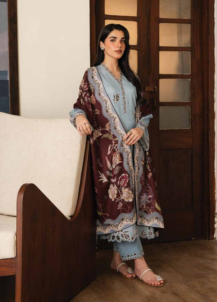 Bellini by Seran Unstitched Embroidered Viscose 3 Piece Suit SN26UBW NERRA D-11 - Winter Collection