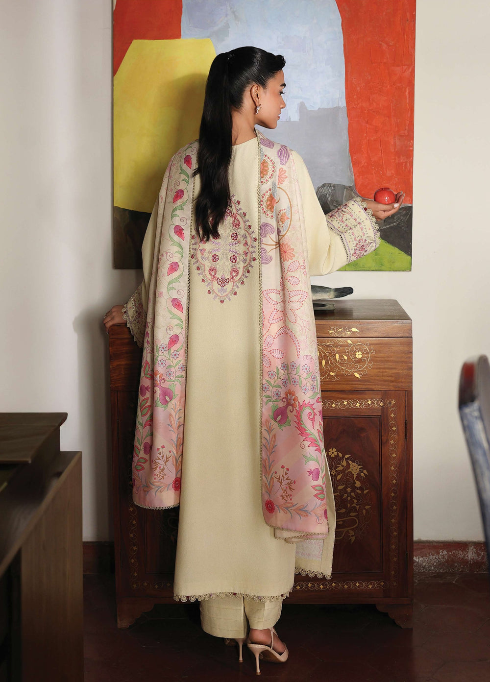 The Heirloom by Seran Unstitched Embroidered Karandi 3 Piece Suit SN26UTH Elara D-07 - Casual Collection