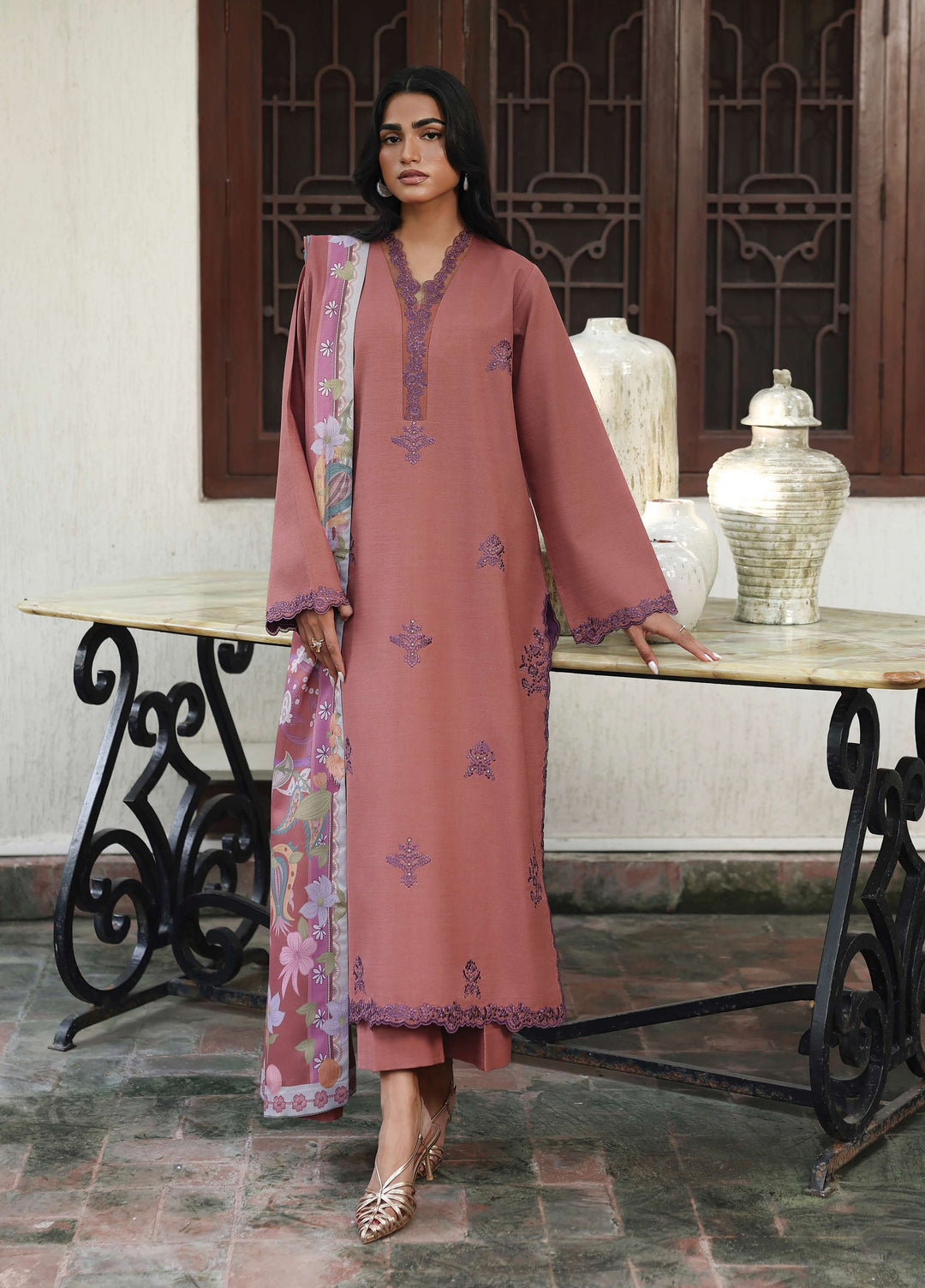 The Heirloom by Seran Unstitched Embroidered Khaddar 3 Piece Suit SN26UTH Rielle D-09 - Casual Collection