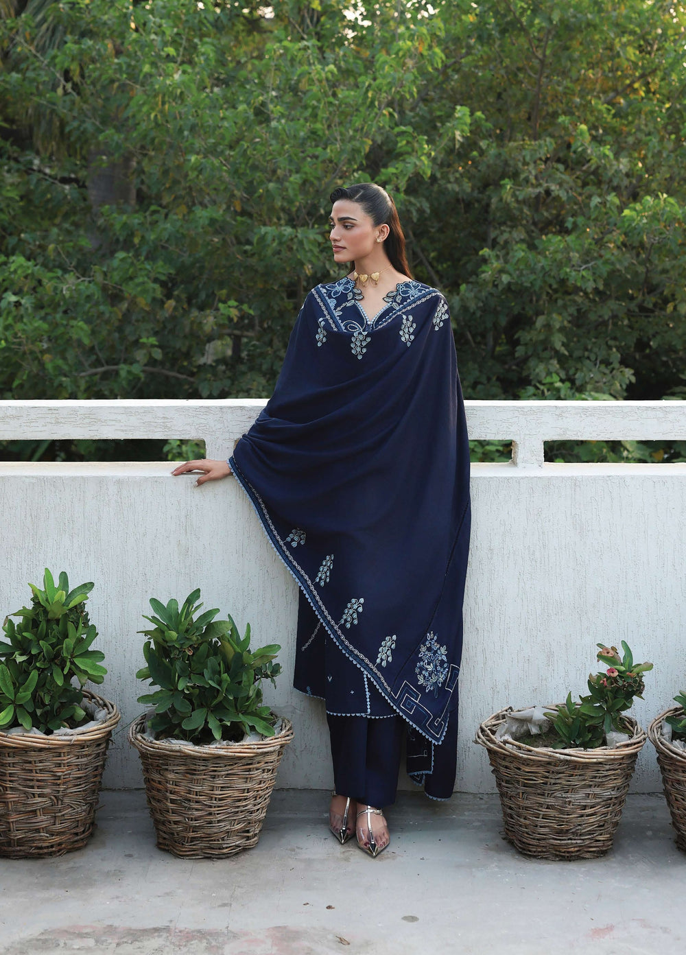 The Heirloom by Seran Unstitched Embroidered Herringbone 3 Piece Suit SN26UTH Vielle D-05 - Casual Collection