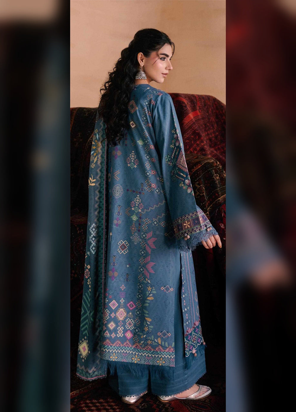 One Nation by Florent Unstitched Embroidered Viscose 3 Piece Suit FL26UON Serein - Casual Collection