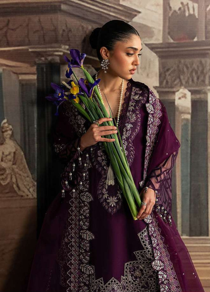 Royal Lumiere by Sadaf Fawad Unstitched Embroidered Raw Silk 3 Piece Suit BANAFSH - Festive Collection