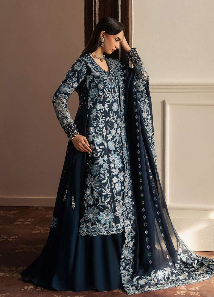 Royal Lumiere by Sadaf Fawad Unstitched Embroidered Raw Silk 3 Piece Suit NOOR BLEU - Festive Collection