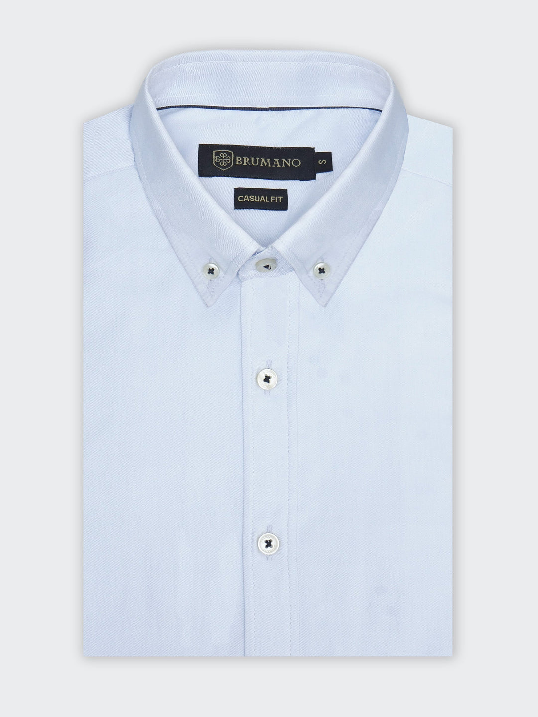 Brumano Mens RTW Solids Cotton Shirt Sky Blue Fine Twill Western Collection