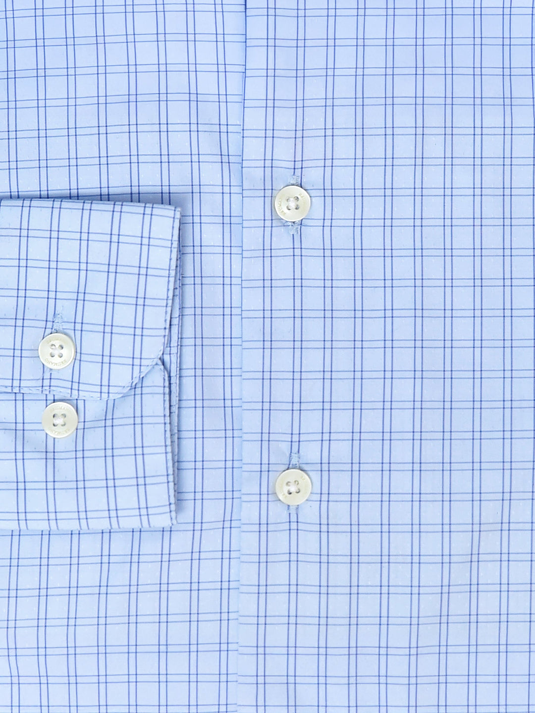 Brumano Ready To Wear Shirts Men 1 Piece Cotton Sky Blue Windowpane Checkered Shirt Luxe 0-32-025-0921 - Summer Collection