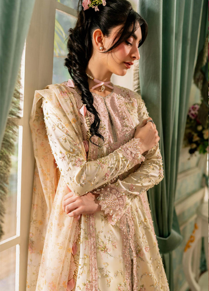 Luxe by Qalamkar Unstitched Embroidered Charmeuse Silk 3 Piece Suit QLK26UL Solene QSL-03 - Festive Collection