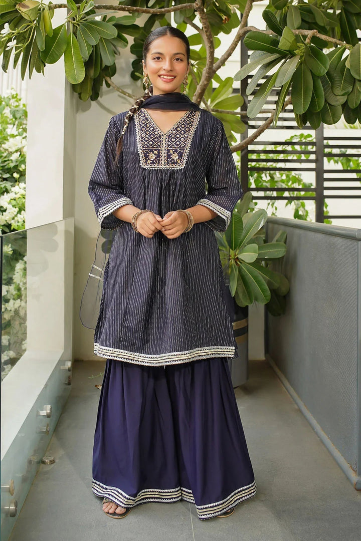 Ochre RTW Embroidered Girls 3 Piece Jacquard Hand Adda Work MHD-14 - Winter Collection