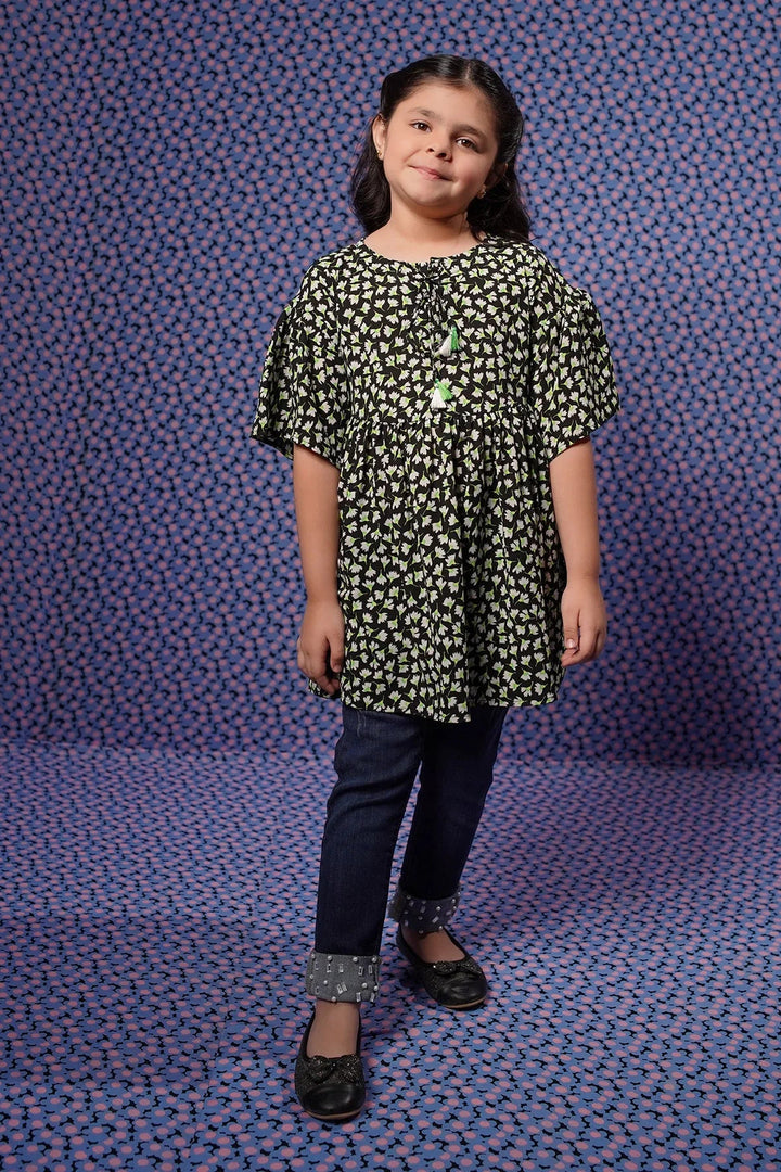 Ochre RTW Printed Girls 1 Piece Georgette Top OWT-621 - Winter Collection