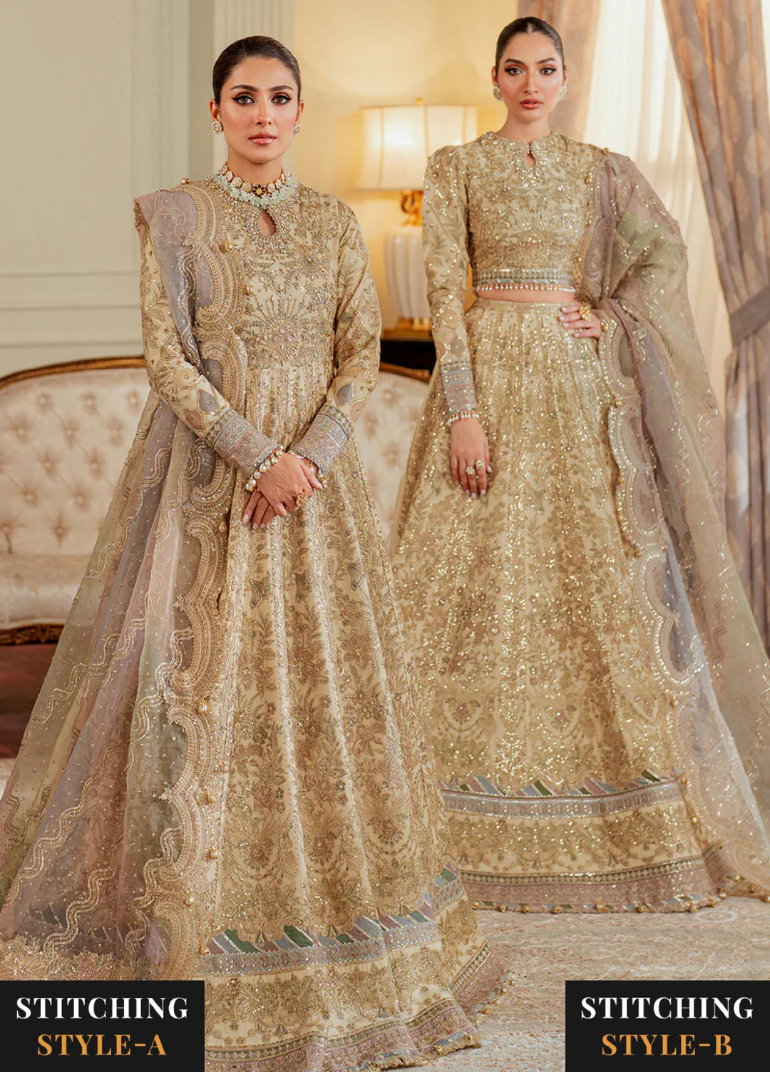 Chantelle by Baroque Unstitched Embroidered Net 3 Piece Suit BQ26UCF V13-D06 - Festive Collection