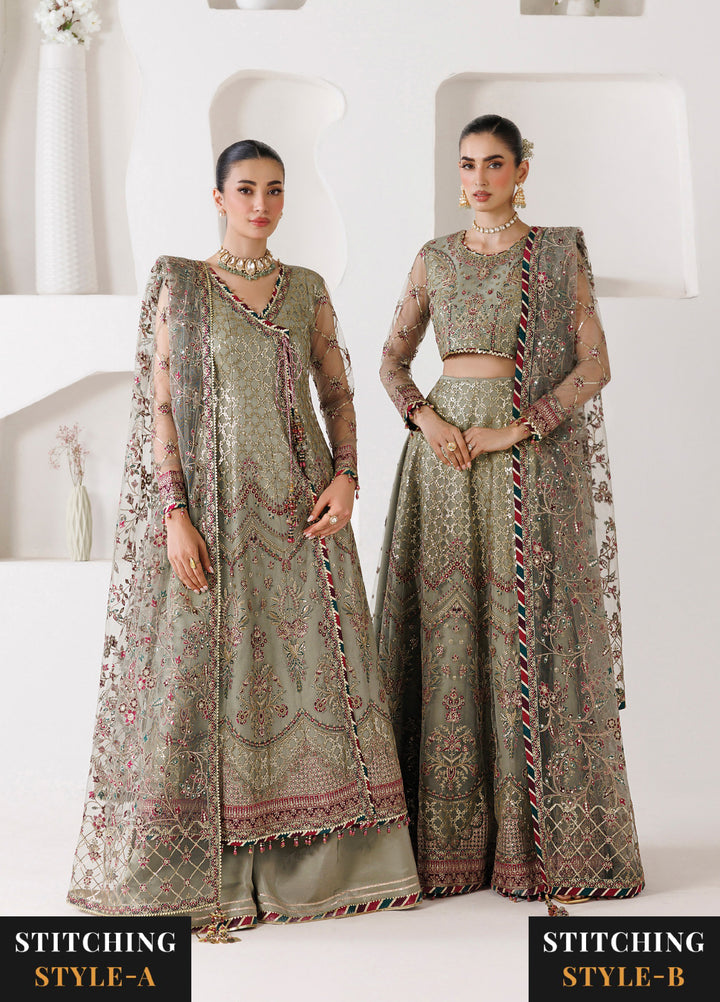La Ruhe By Alizeh Fashion Unstitched Embroidered Net 3 Piece Suit AF26URW AF-CH-2268-GRACE - Wedding Collection