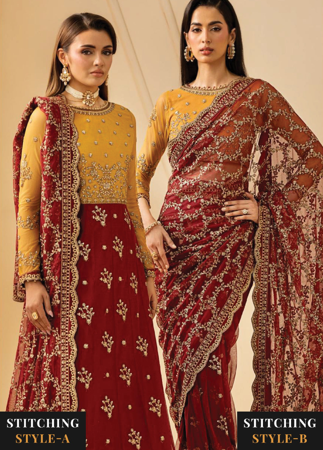 Riwayat by Zarif Unstitched Embroidered Net 4 Piece Suit ZR26URN ZRF-RC-08 ASTRA - Festive Collection