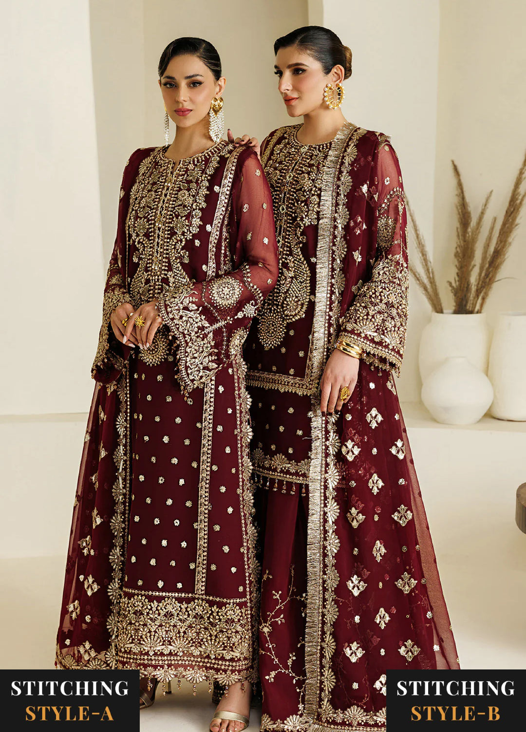 Aymal by Alizeh Fashion Handcrafted Unstitched Embroidered Chiffon 3 Pcs Suit AF26UAC 03-LIRA - Festive Collection
