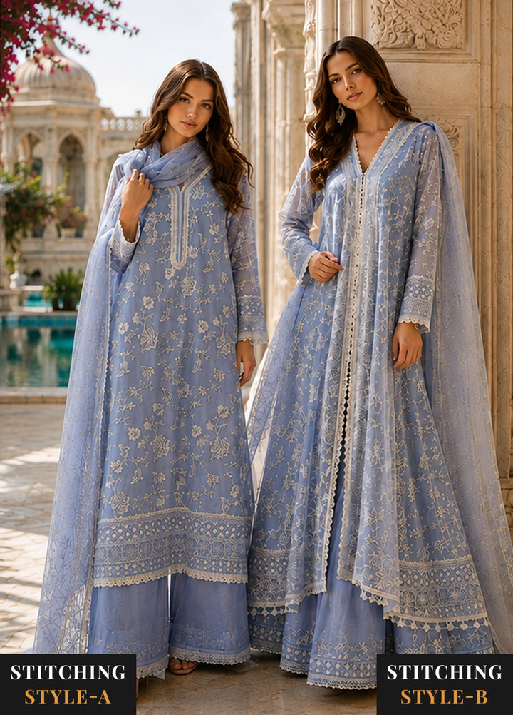 Nooriyah by Saadia Asad Unstitched Embroidered Organza 3 Piece Suit SA26UEN D3 - Wedding Collection
