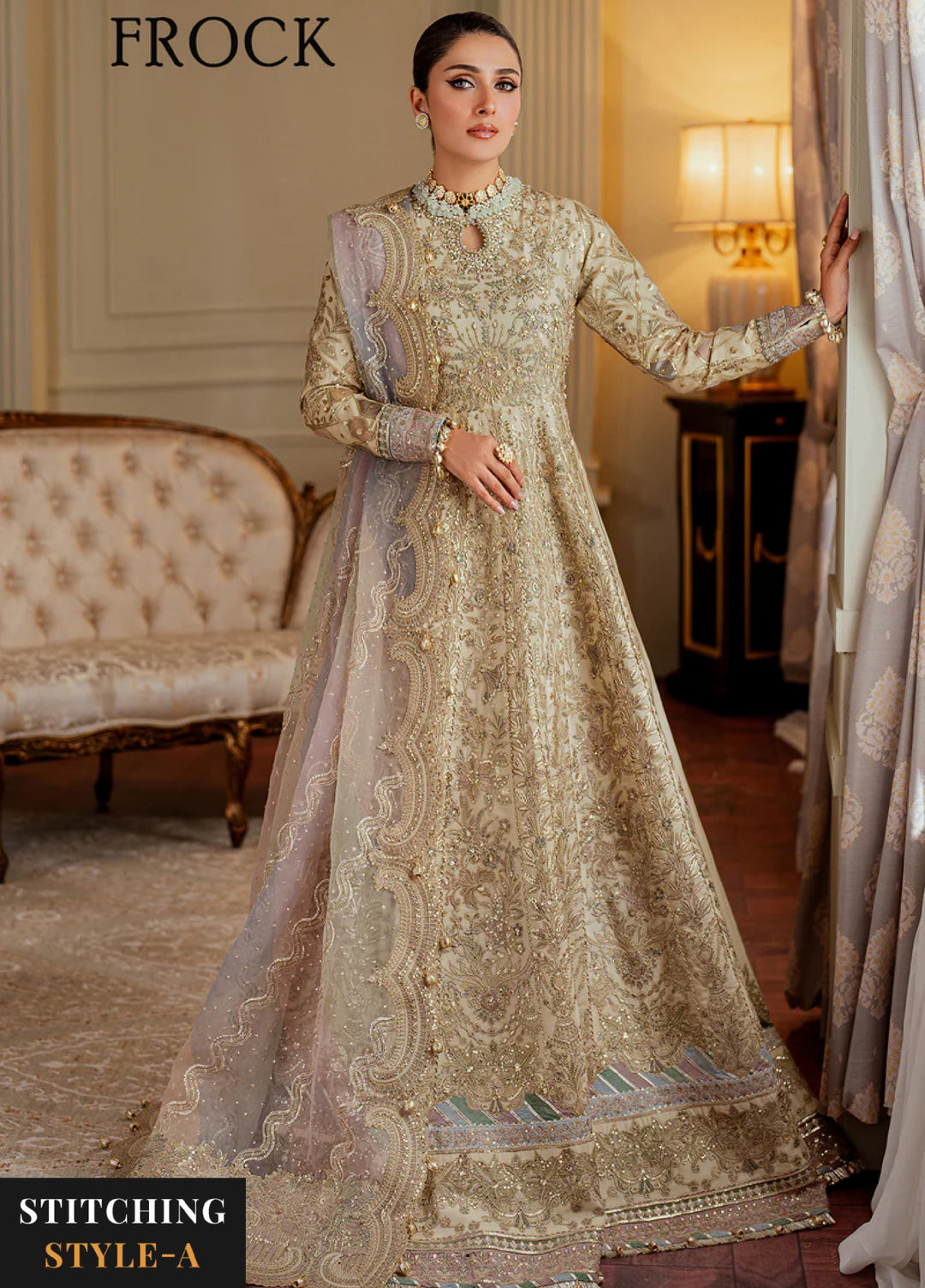 Chantelle by Baroque Unstitched Embroidered Net 3 Piece Suit BQ26UCF V13-D06 - Festive Collection