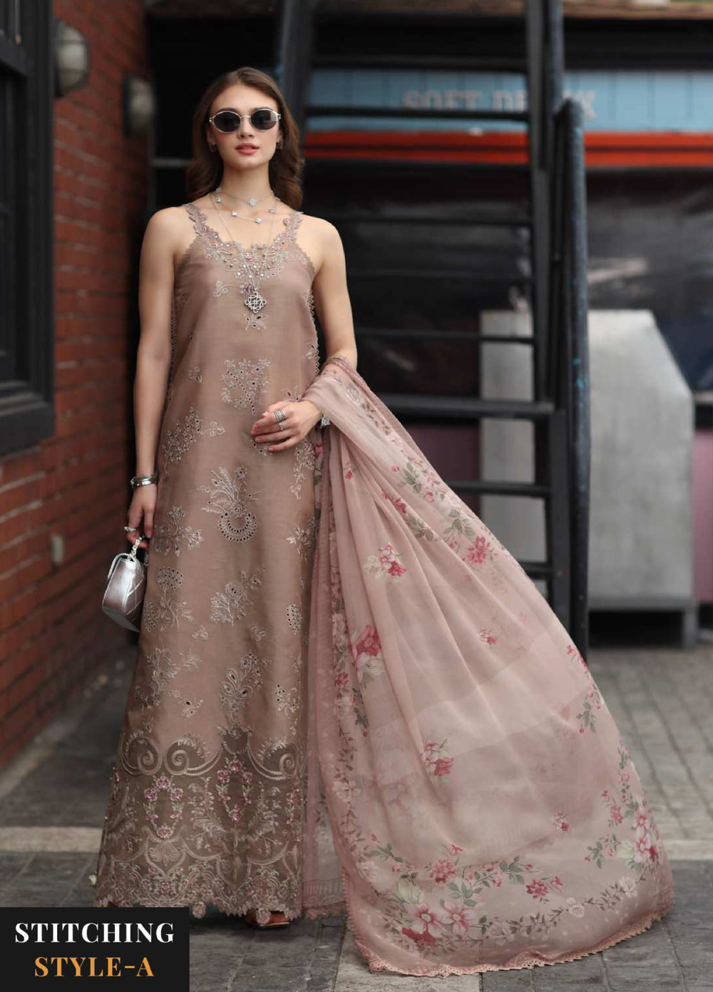 Noor Luxe by Saadia Asad Unstitched Chikankari Embroidered Lawn 3 Piece Suit SA26UNL D-12 MOIRELLE - Summer Collection