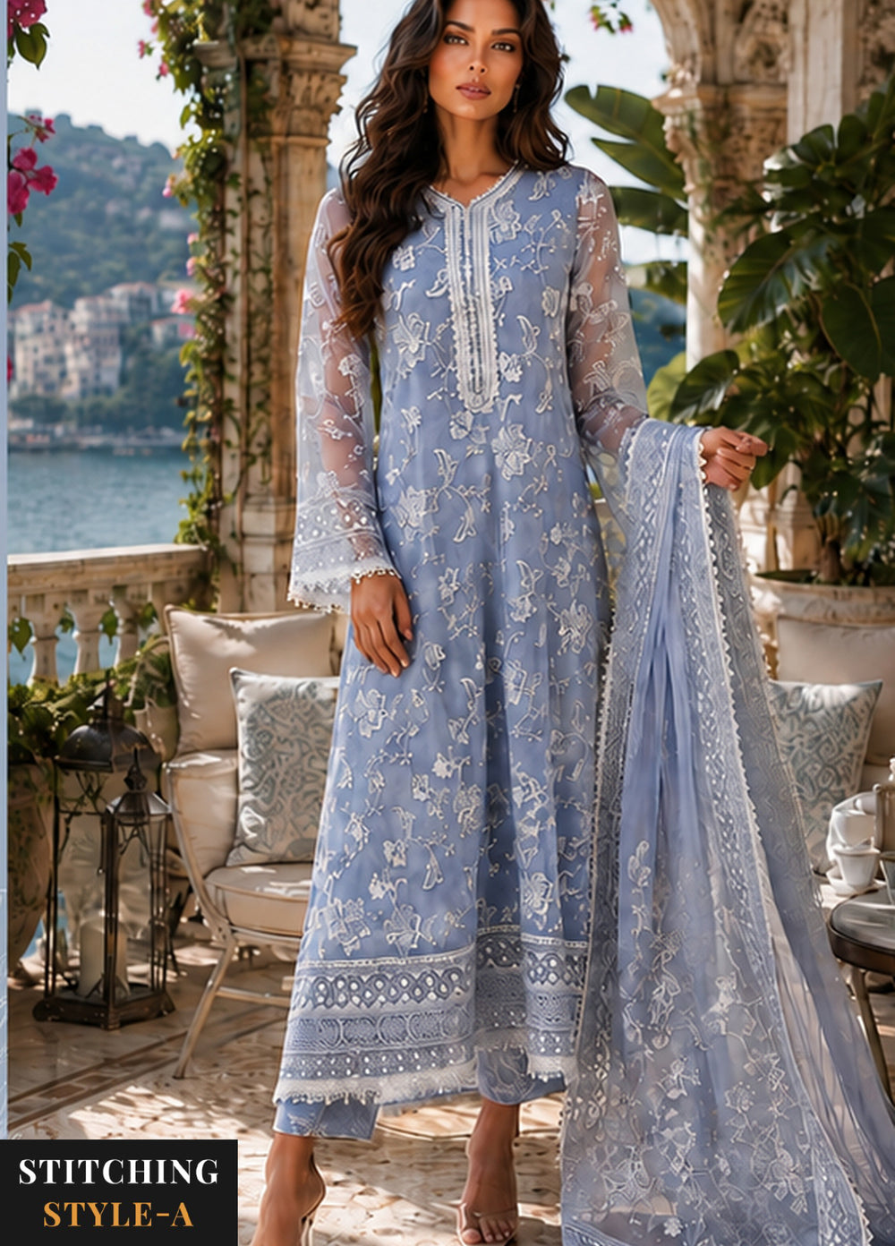 Nooriyah by Saadia Asad Unstitched Embroidered Organza 3 Piece Suit SA26UEN D3 - Wedding Collection