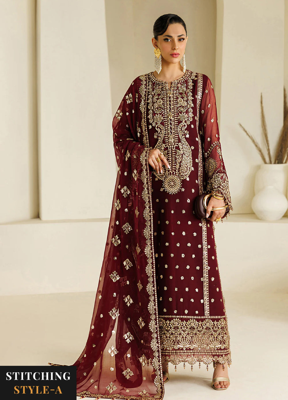 Aymal by Alizeh Fashion Handcrafted Unstitched Embroidered Chiffon 3 Pcs Suit AF26UAC 03-LIRA - Festive Collection