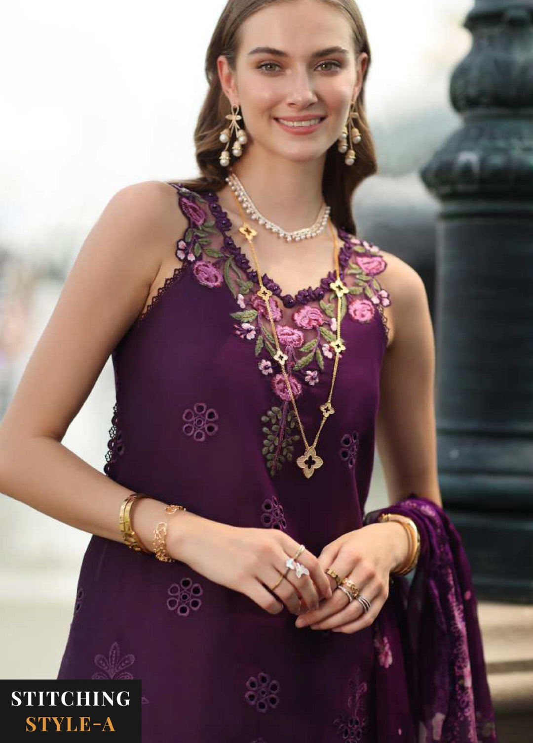 Noor Luxe by Saadia Asad Unstitched Chikankari Embroidered Lawn 3 Piece Suit SA26UNL D-7 VELOURA - Summer Collection