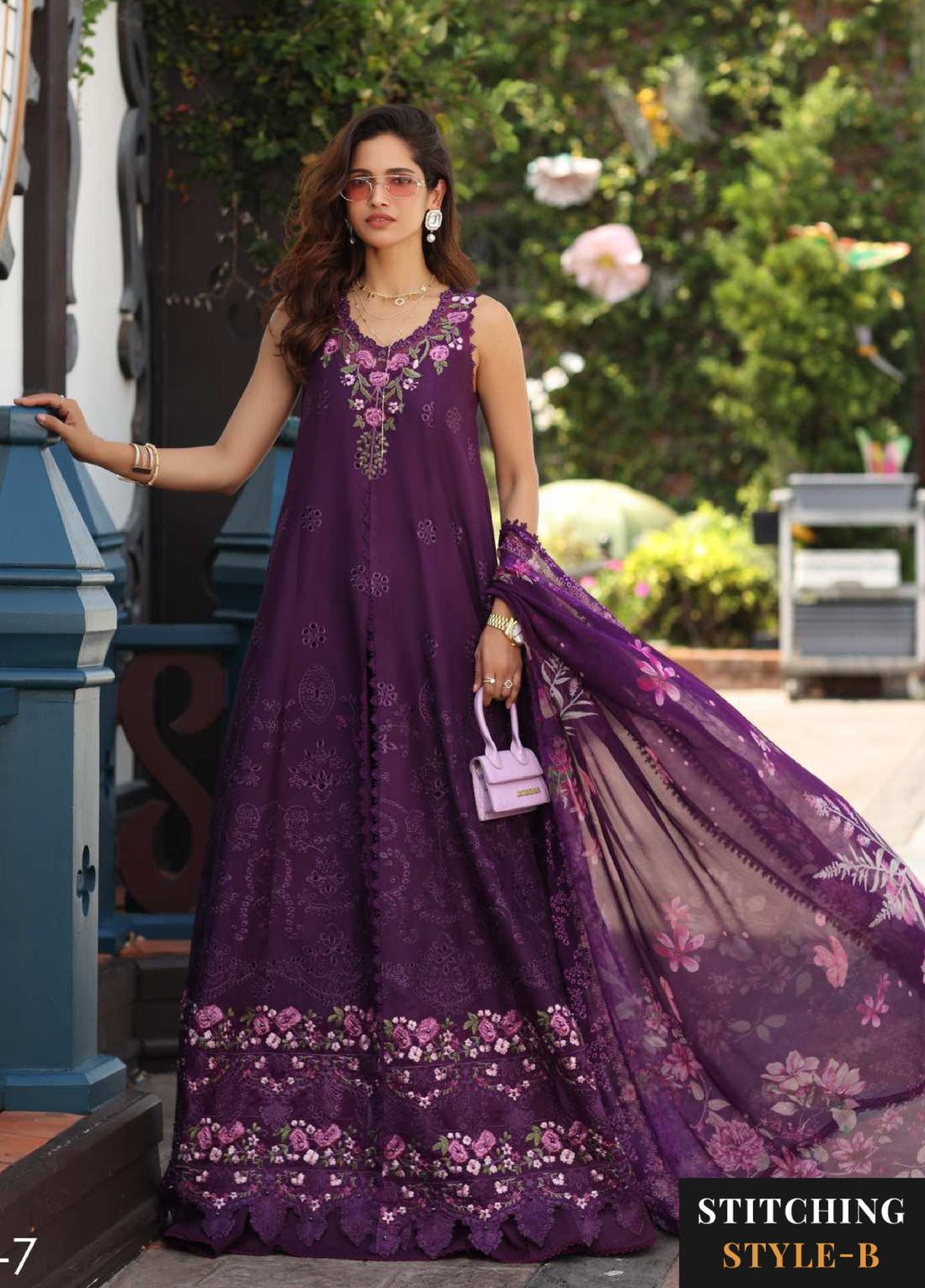 Noor Luxe by Saadia Asad Unstitched Chikankari Embroidered Lawn 3 Piece Suit SA26UNL D-7 VELOURA - Summer Collection