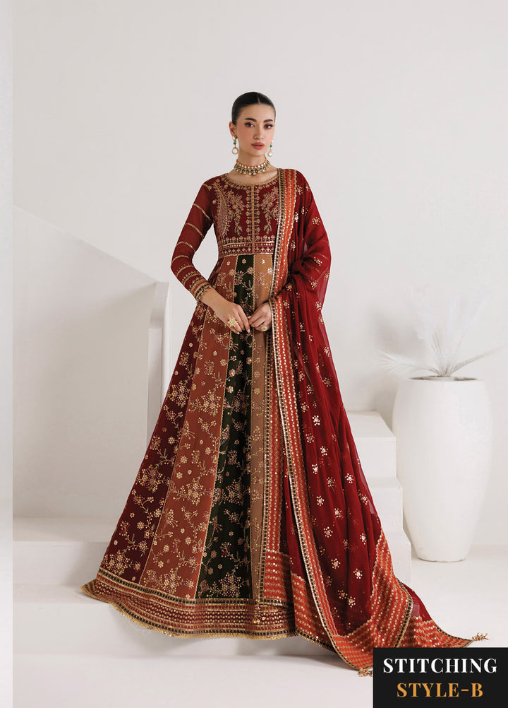 La Ruhe By Alizeh Fashion Unstitched Embroidered Chiffon 3 Piece Suit AF26URW AF-CH-2263-CRYSTAL - Wedding Collection