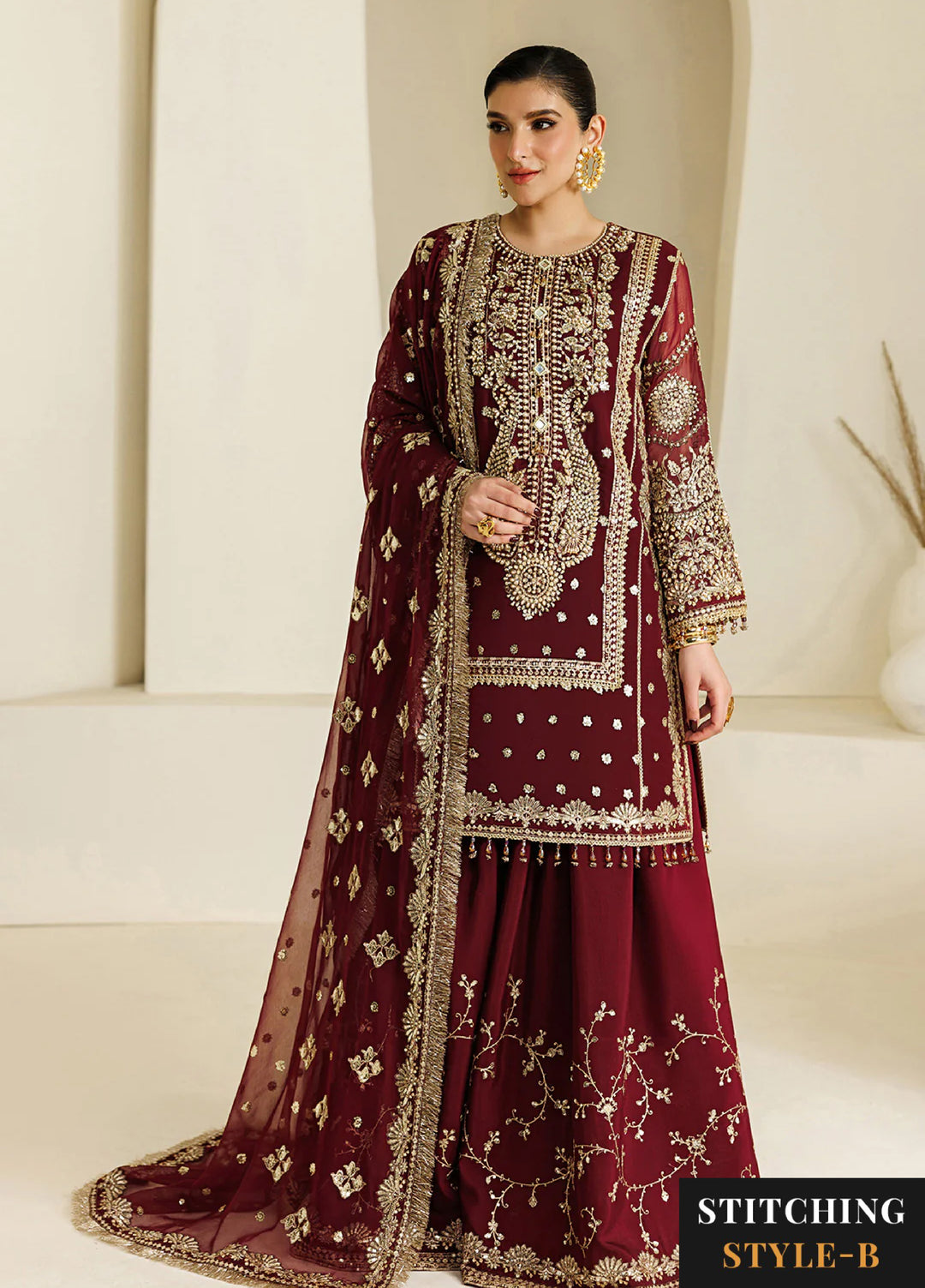 Aymal by Alizeh Fashion Handcrafted Unstitched Embroidered Chiffon 3 Pcs Suit AF26UAC 03-LIRA - Festive Collection