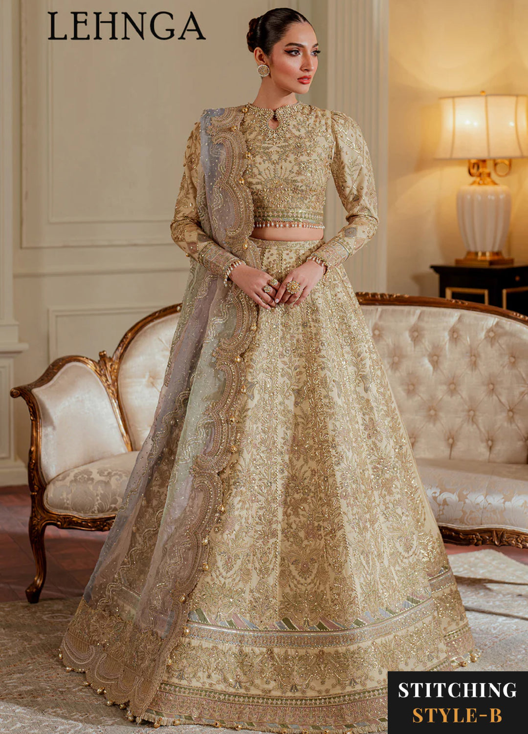 Chantelle by Baroque Unstitched Embroidered Net 3 Piece Suit BQ26UCF V13-D06 - Festive Collection