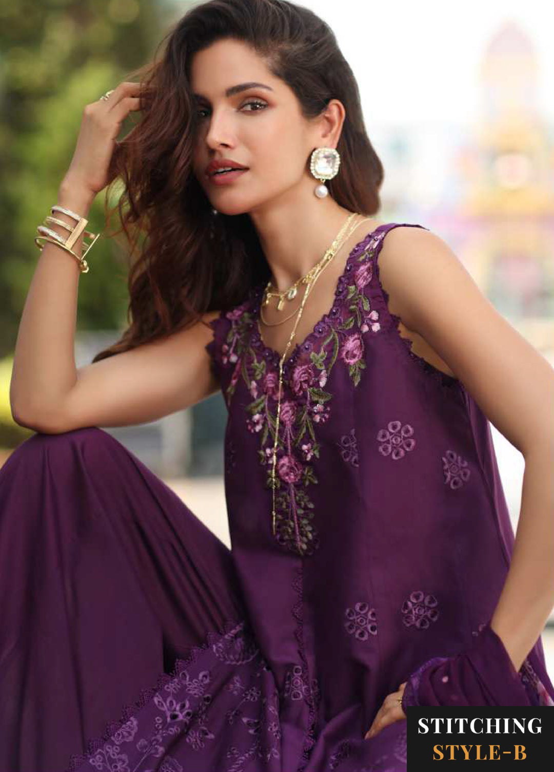 Noor Luxe by Saadia Asad Unstitched Chikankari Embroidered Lawn 3 Piece Suit SA26UNL D-7 VELOURA - Summer Collection