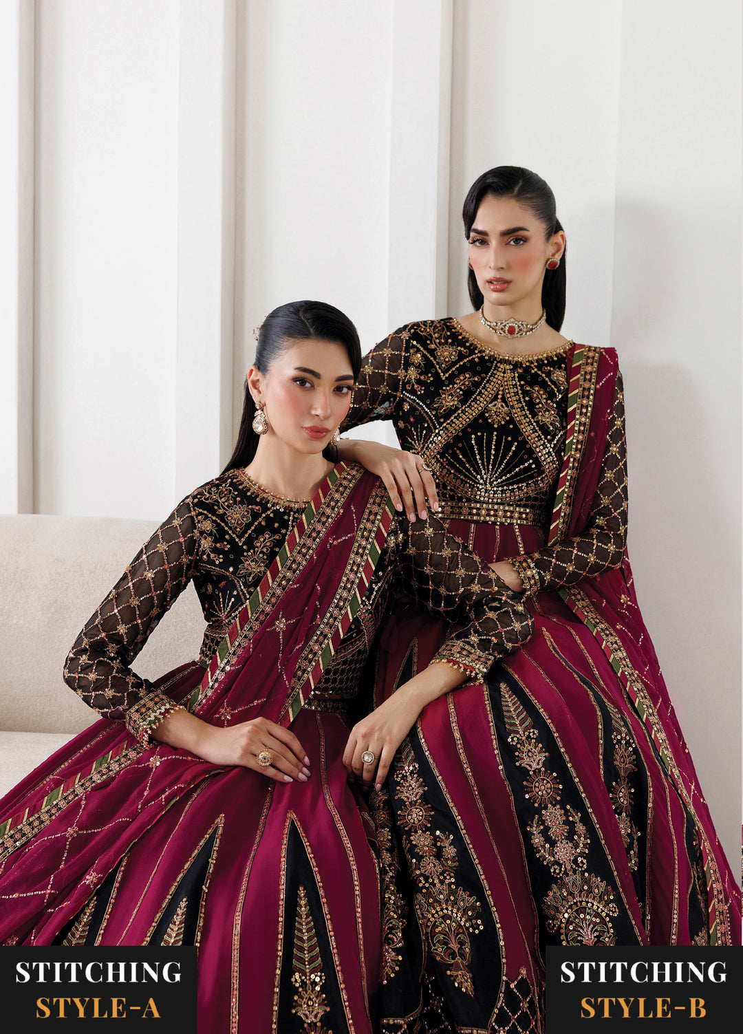 La Ruhe By Alizeh Fashion Unstitched Embroidered Chiffon 3 Piece Suit AF26URW AF-CH-2265-NEVRA - Wedding Collection