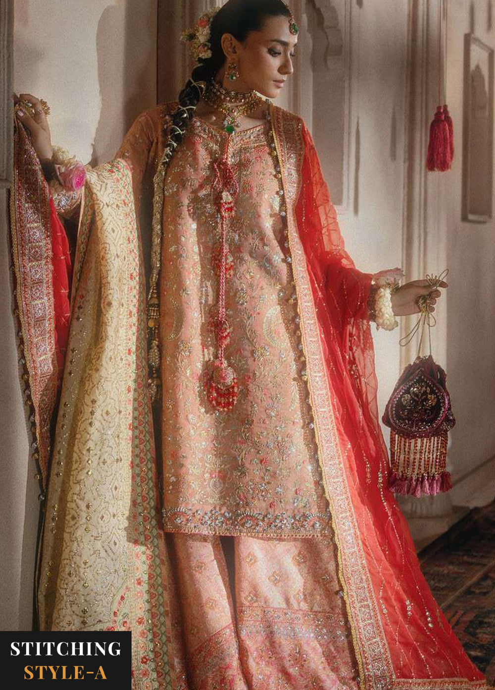 Aik Atelier Unstitched Embroidered Khaadi Net 3 Piece Suit AIK26UAAW B2606 - Wedding Collection