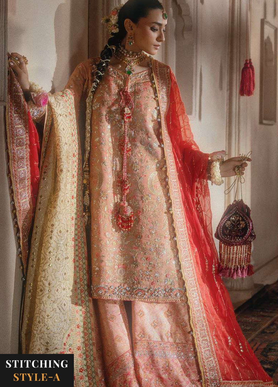 Aik Atelier Unstitched Embroidered Khaadi Net 3 Piece Suit AIK26UAAW B2606 - Wedding Collection