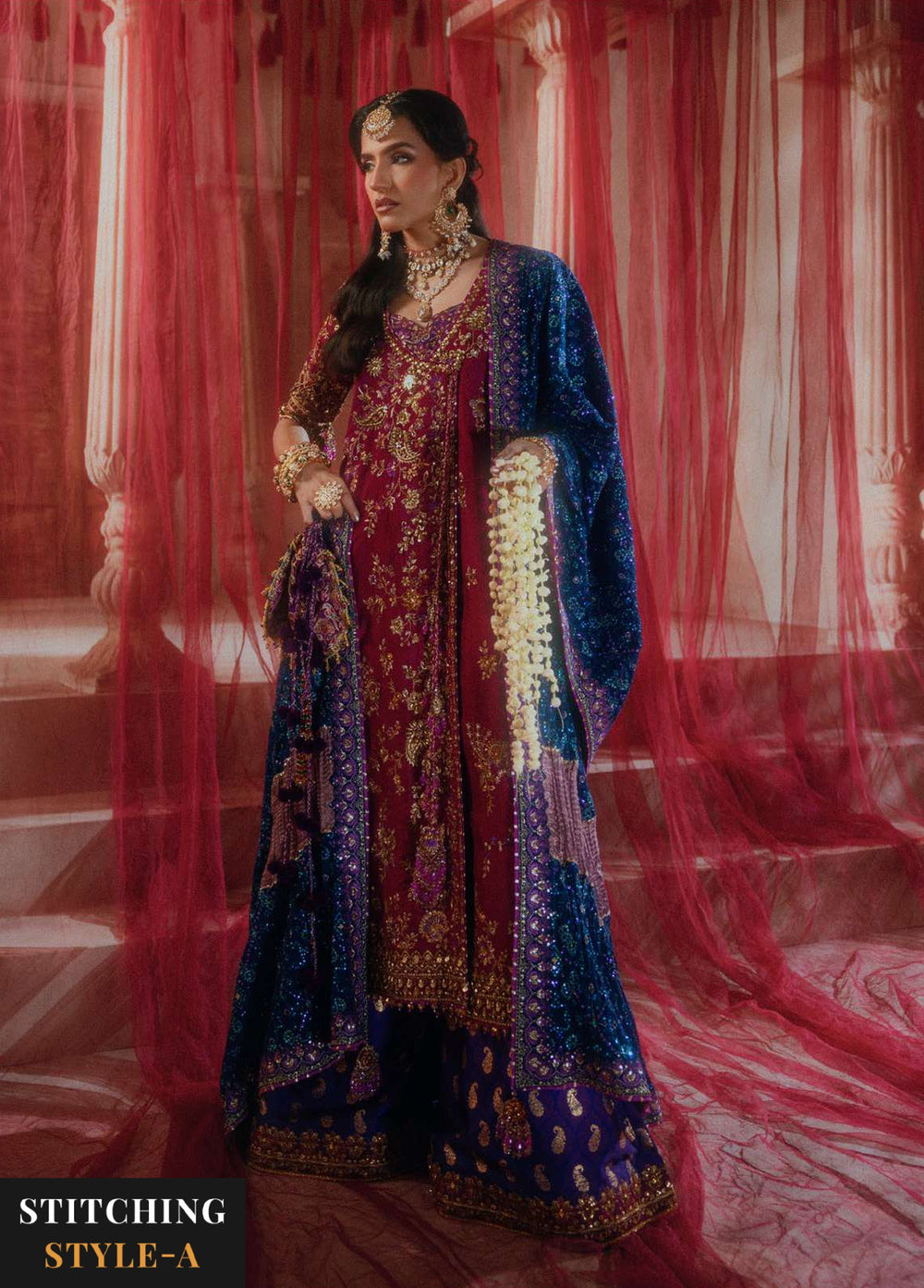 Aik Atelier Unstitched Embroidered Katan Silk 3 Piece Suit AIK26UAAW B2610 - Wedding Collection