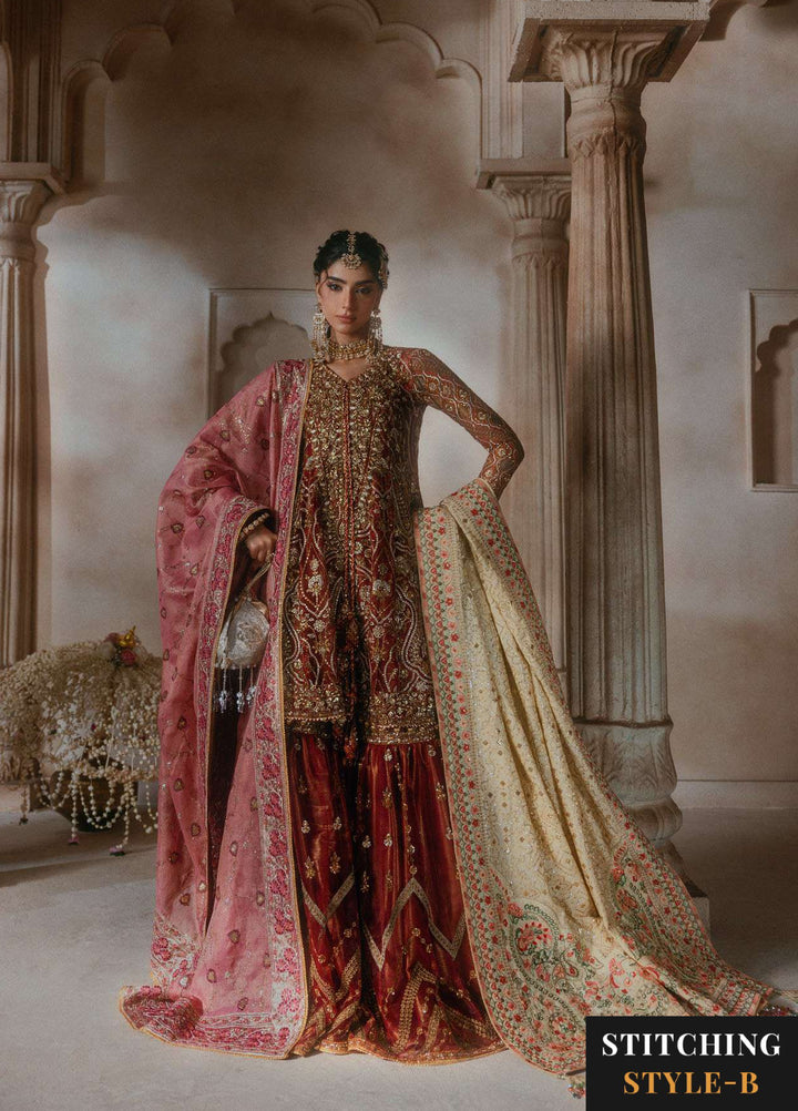 Aik Atelier Unstitched Embroidered Organza 3 Piece Suit AIK26UAAW B2603 - Wedding Collection