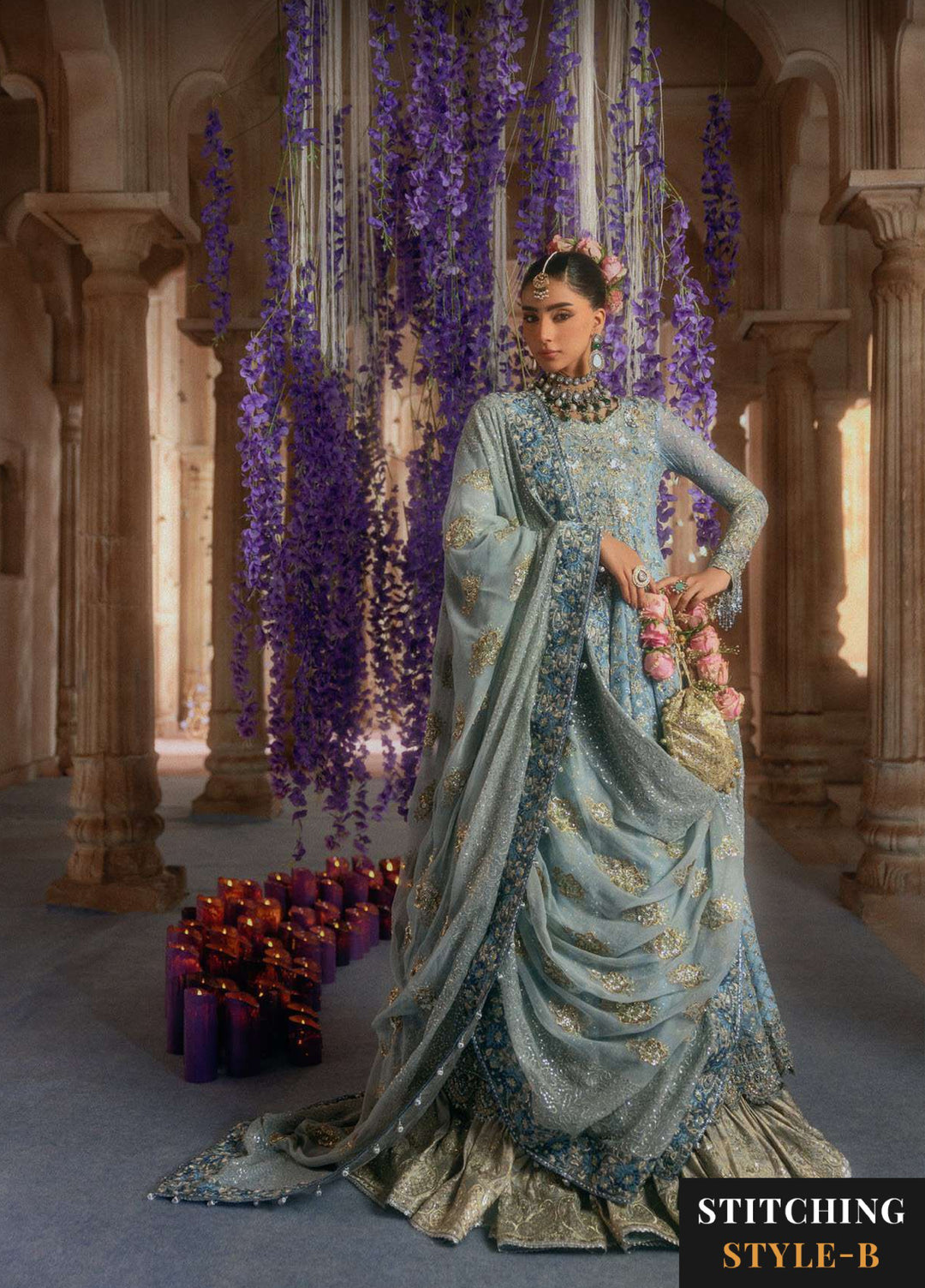 Aik Atelier Unstitched Embroidered Chiffon 3 Piece Suit AIK26UAAW B2608 - Wedding Collection