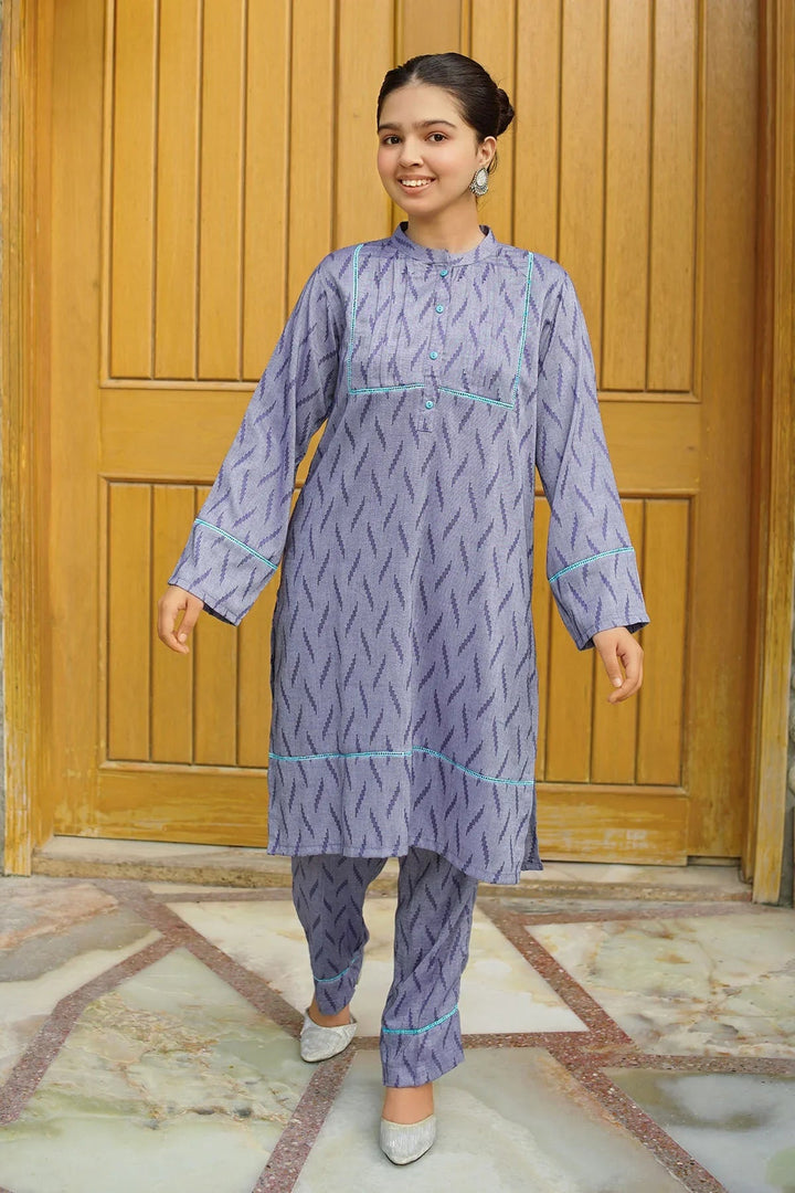 Ochre RTW Embroidered Girls 2 Piece Cotton Chambray Embellished SC-30 - Winter Collection