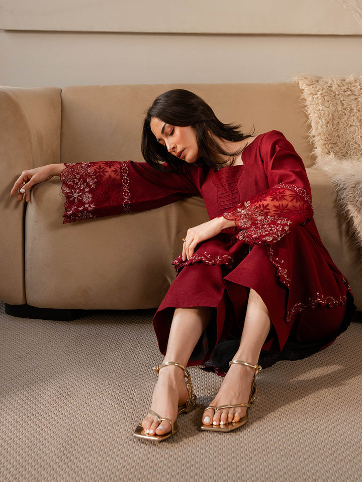 Izel Women Pret Embroidered Karandi 2 Piece Suit Sundust - Summer Collection