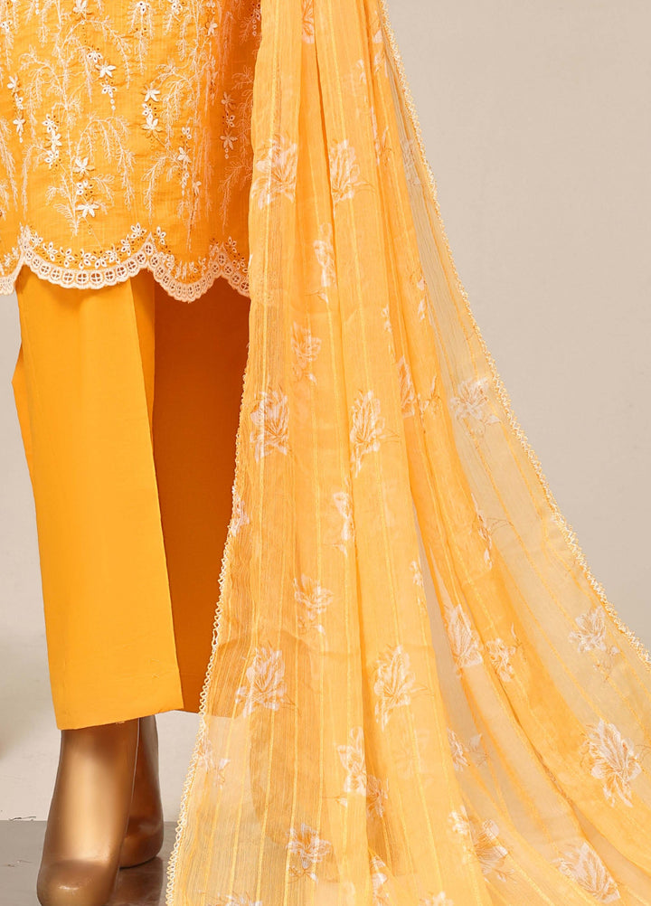 HZ Textiles RTW Chikankari Lawn 3 Piece Suit HZ26PCL SUNFLOWER SBE-3P-078 - Casual Collection