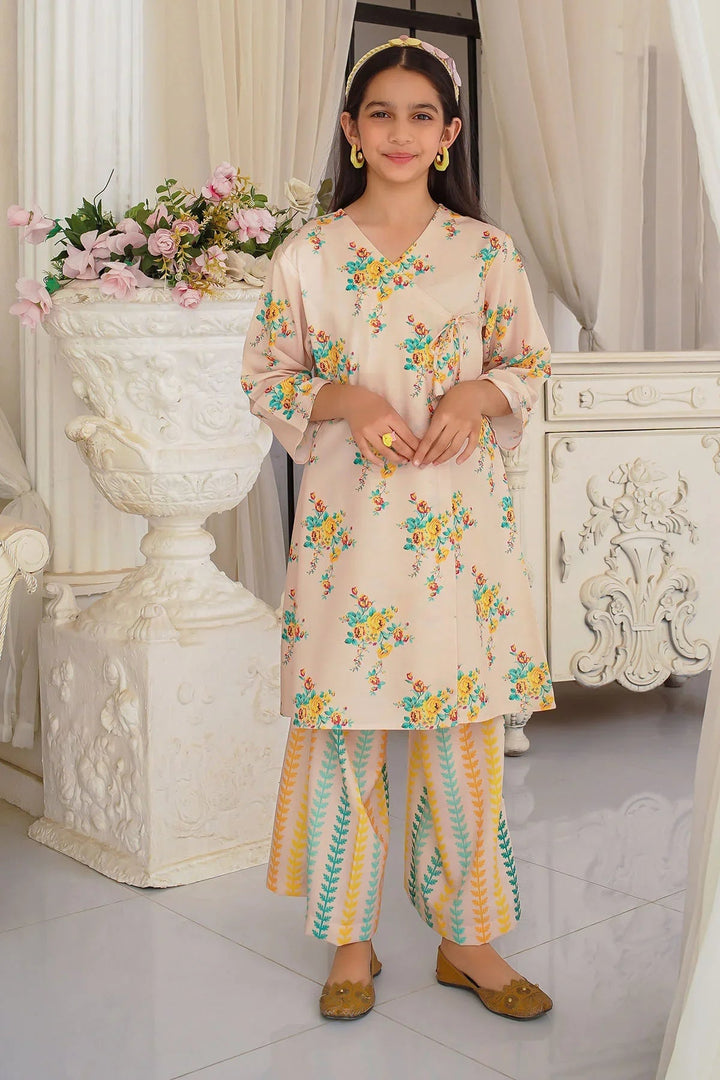 Ochre Girls Pret Printed Swiss Lawn 2 Piece Suit COR-135 - Summer Collection