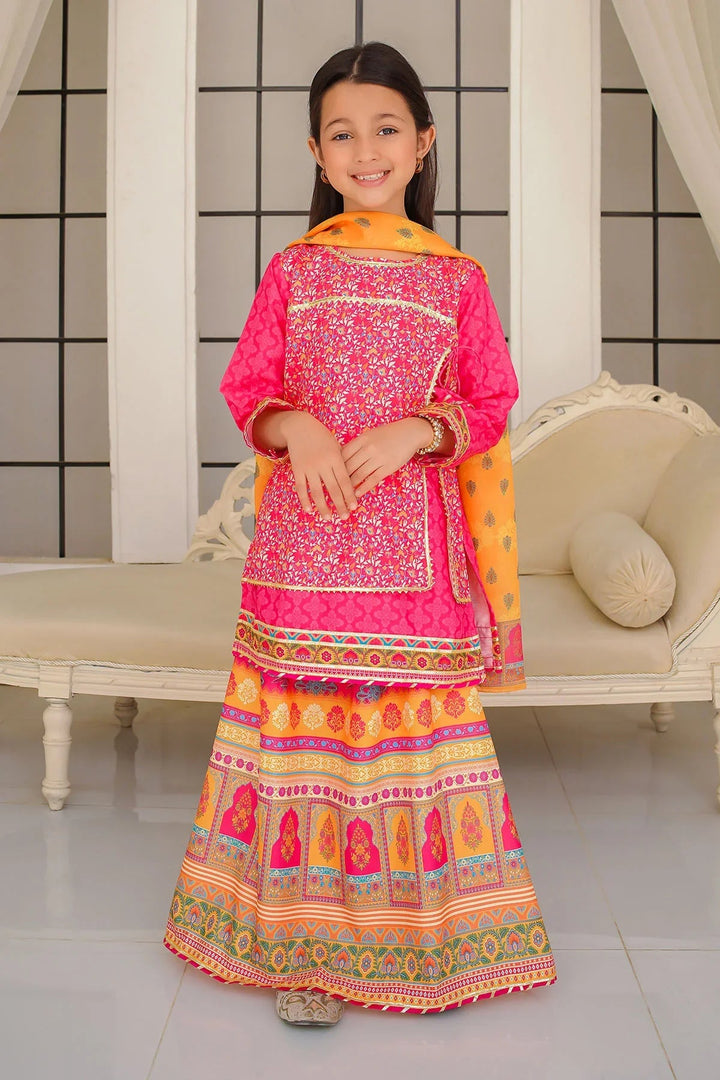 Ochre Girls Pret Printed Swiss Lawn 3 Piece Suit INDP-22 - Summer Collection