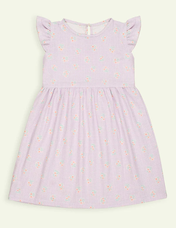 Purple Floral Cotton Dress