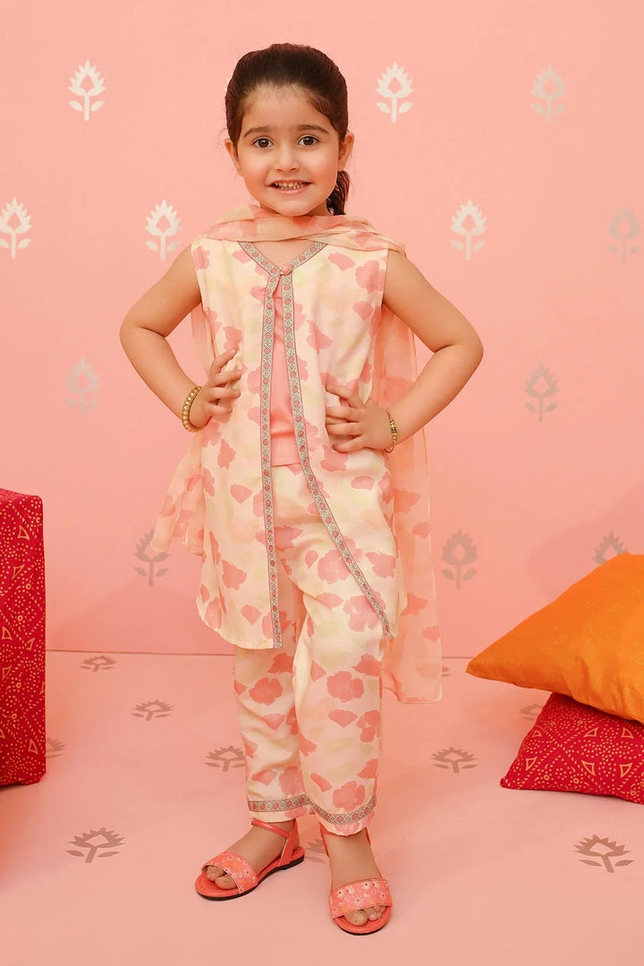 Ochre RTW Printed Girls 3 Piece Cotton Silk INDP-03 - Winter Collection