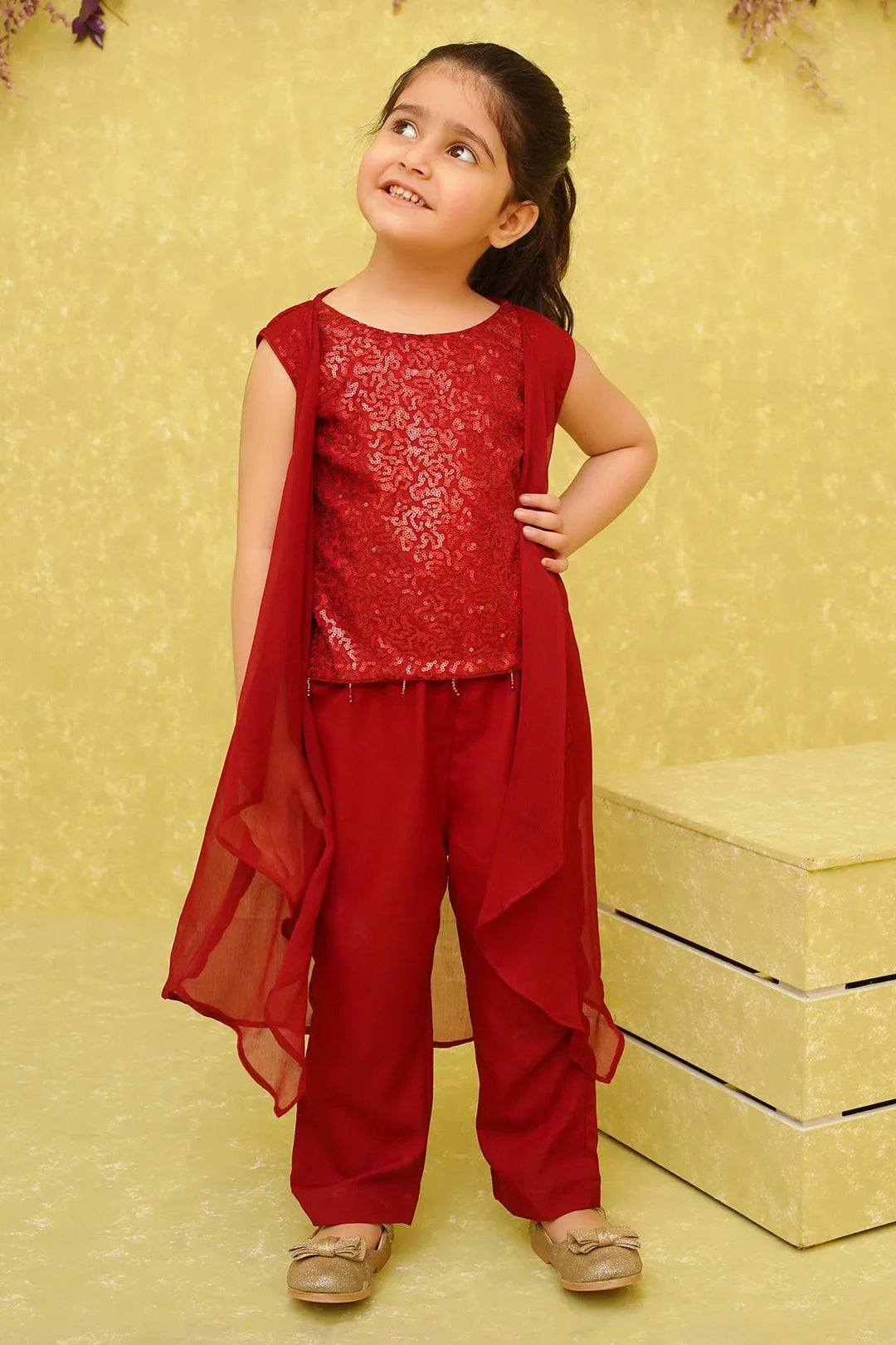 Ochre RTW Embroidered Girls 2 Piece Net Sequence INCF-11 - Summer Collection