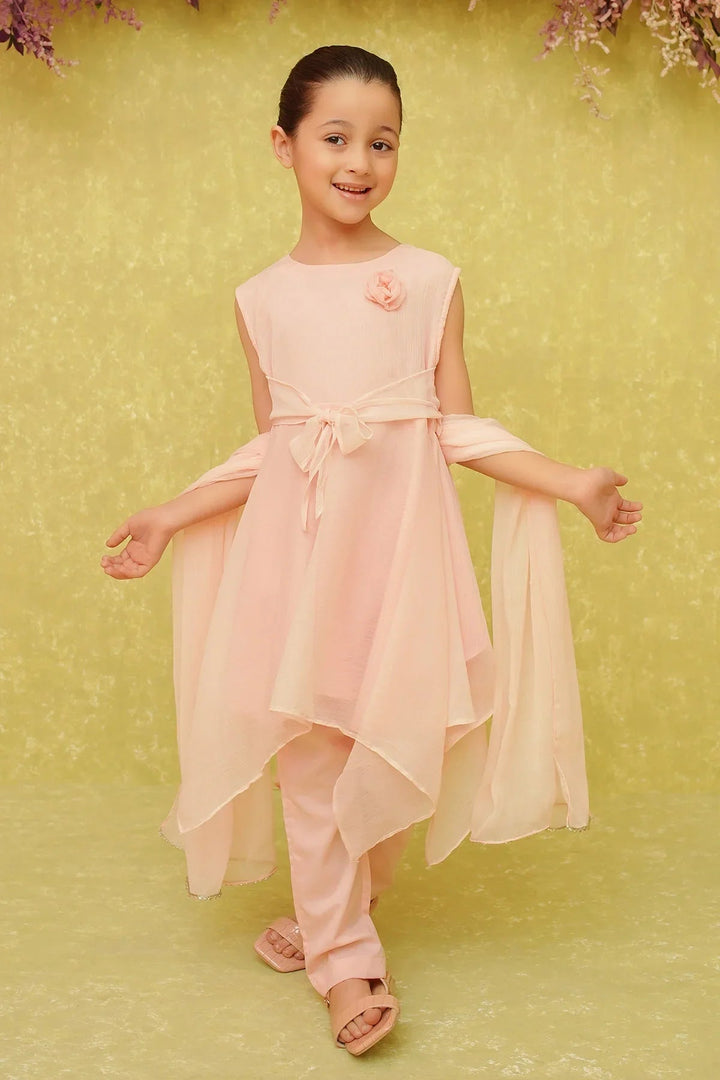 Ochre RTW Embroidered Girls 3 Piece Chiffon  INCF-09 - Summer Collection