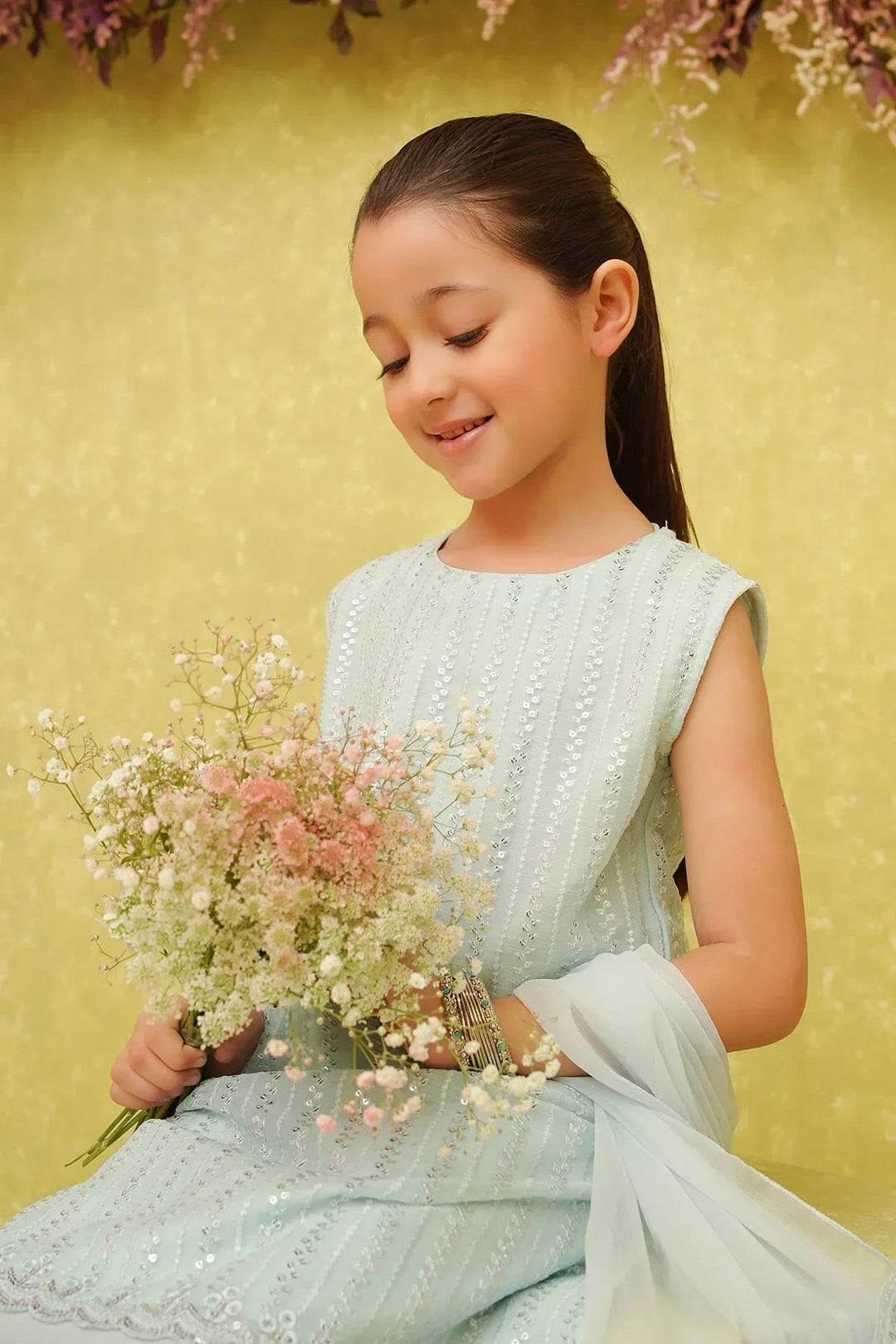 Ochre RTW Embroidered Girls 3 Piece Chiffon  INCF-03 - Summer Collection