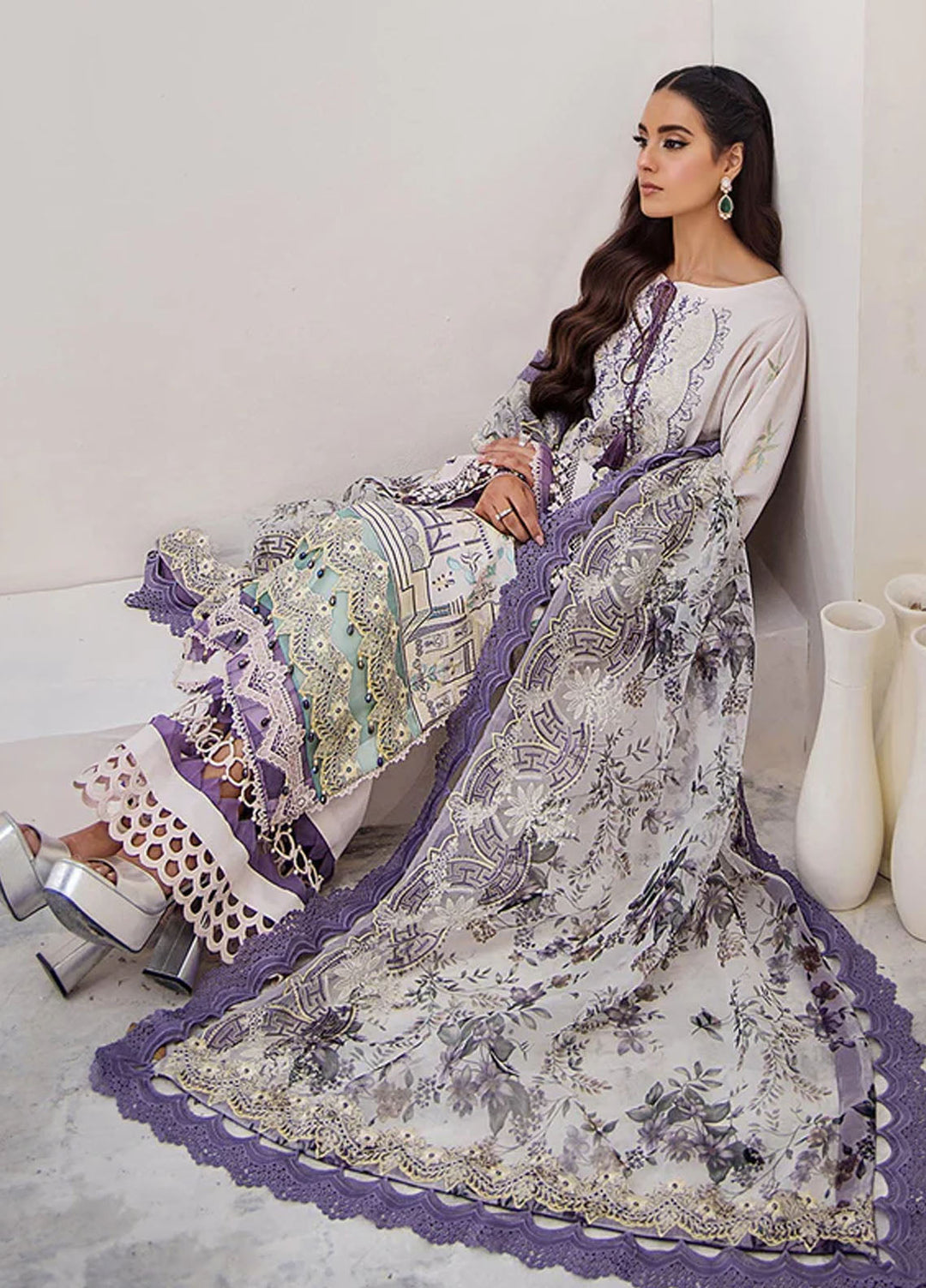 Tessa Embroidered Lawn Suits Unstitched 3 Piece Ethereal Radiance - Festive Collection