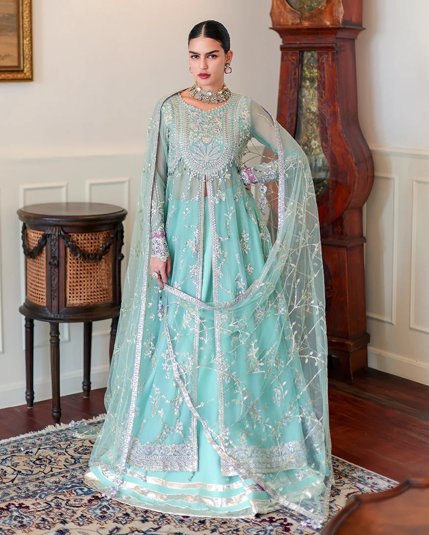 Whispers of Grace by Roheenaz Unstitched Embroidered Chiffon 3 Piece Suit RN26UWG Theodora RUNCH260205 - Wedding Collection