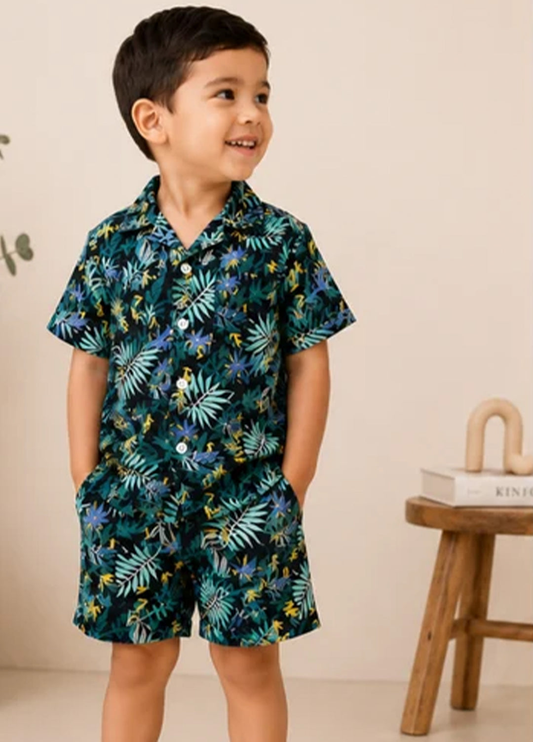 BabyCo Kids RTW Printed Cotton Co-Ord Sets Suit Bora Bora Tropical Resort Unisex - Casual Collection