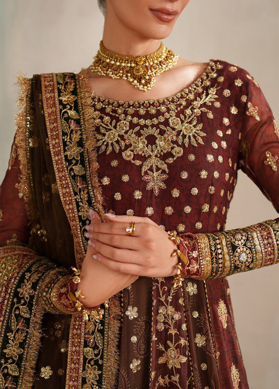 Chantelle by Baroque Unstitched Embroidered Chiffon 3 Piece Suit UF-4376 - Festive Collection